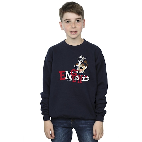 Looney Tunes Pojkar Bugs & Taz England Sweatshirt 9-11 År Marinblå Navy Blue 9-11 Years