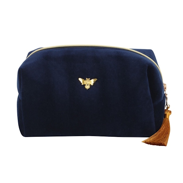 Något annorlunda Bee-utiful sammets kosmetisk väska One Size Blu Blue/Gold One Size