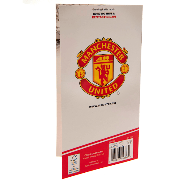 Manchester United FC No 1 Fan Födelsedagskort En Storlek Röd/Gul Red/Yellow One Size
