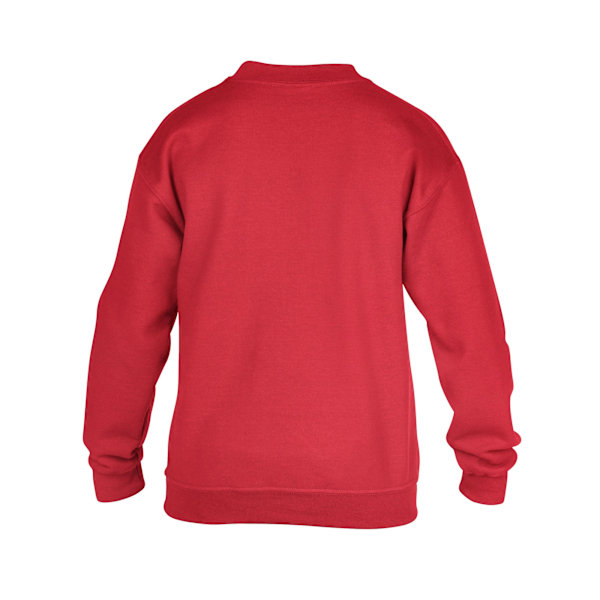 Gildan Barn/Barn Tung Blandning Crew Neck Sweatshirt 12-14 År Red 12-14 Years