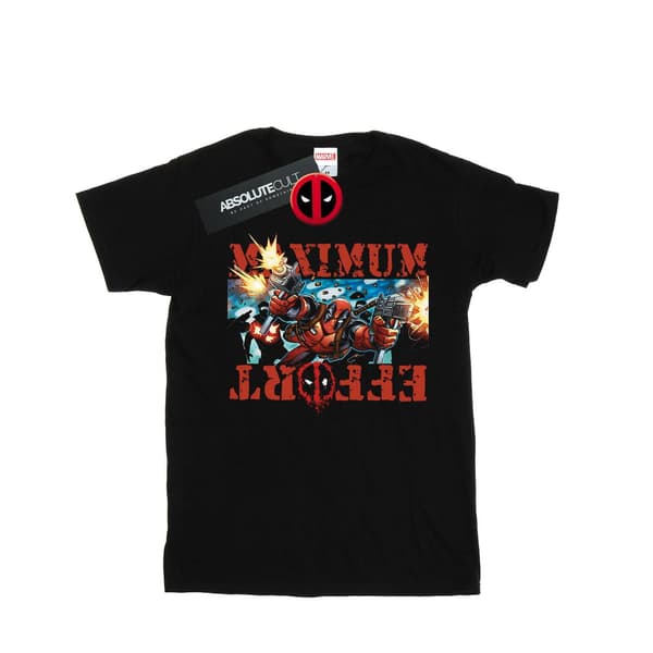 Marvel Dam Deadpool Maximum Effort T-shirt i bomull Boyfriend-modell Black L