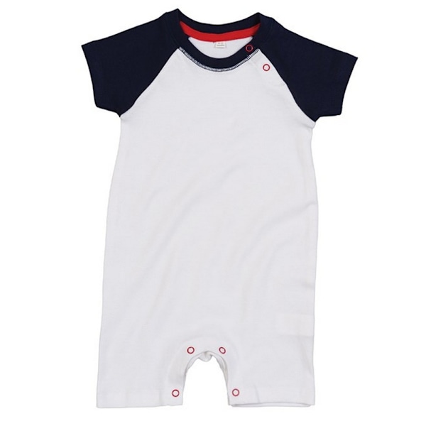 Babybugz Baby Baseball Bodysuit 12-18 månader Vit/Marin/Röd White/Navy/Red 12-18 Months