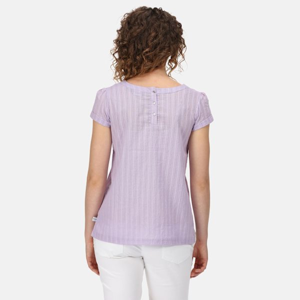 Regatta Dam/Kvinnor Jaelynn Dobby Bomull T-shirt 12 UK Pastell Pastel Lilac 12 UK