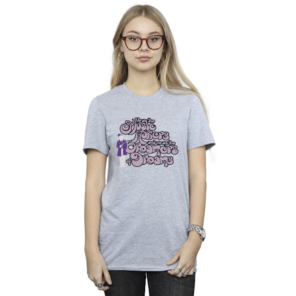 Willy Wonka Dam/Damer Drömmare Text Bomull Boyfriend T-Shir Sports Grey XL