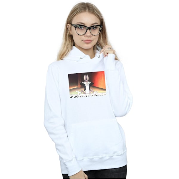 Looney Tunes Dam/Damer Bugs Bunny Spelar Piano Hoodie S Vit White S