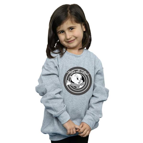 Looney Tunes Flickor Porky Pig That´s All Folks Sweatshirt 7-8 År Sports Grey 7-8 Years