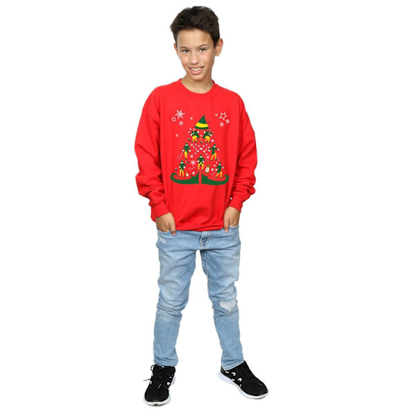 Elf Pojkar Julgran Sweatshirt 5-6 År Röd Red 5-6 Years