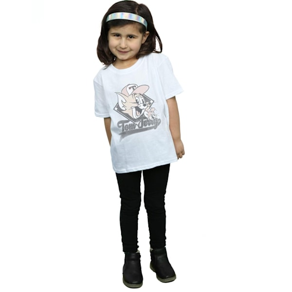 Tom And Jerry Girls Baseball Caps Bomull T-Shirt 12-13 År Vit White 12-13 Years