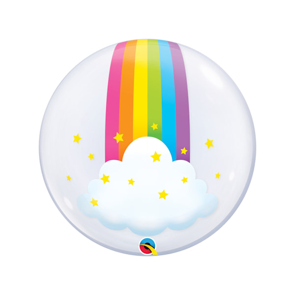 Qualatex Rainbow Bubble Ballong En Storlek Klar Clear One Size