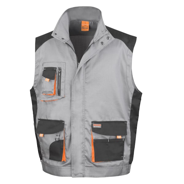 Result Work-Guard Lite arbetskläder väst / Bodywarmer (Andas och vindskyddad) M Grå / Svart / Orange Grey / Black / Orange M