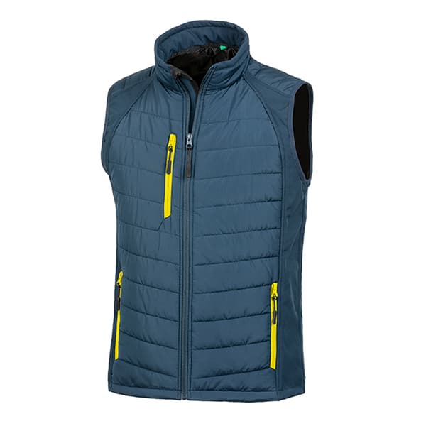 Result Herr Svart Compass Vadderad Soft Shell Väst S Marinblå/Grå Navy/Grey S