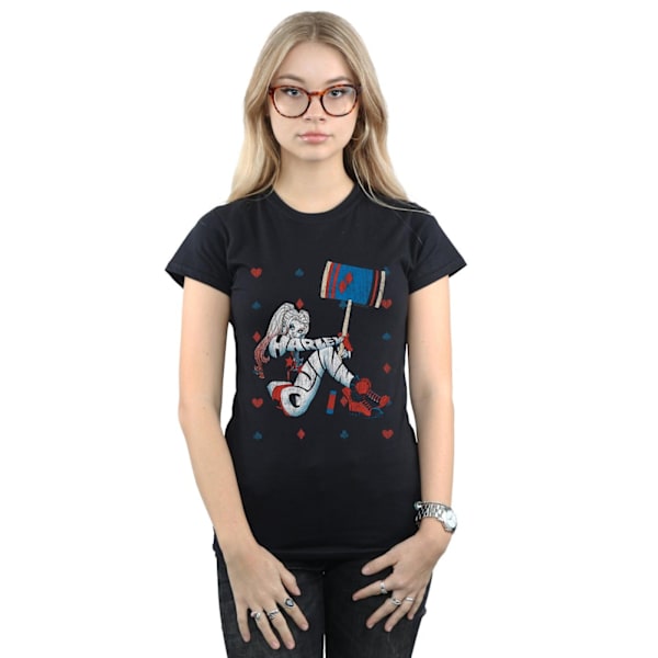 DC Comics Dam/Kvinnor Harley Quinn Spelkortsdräkt Bomull T-shirt Black M