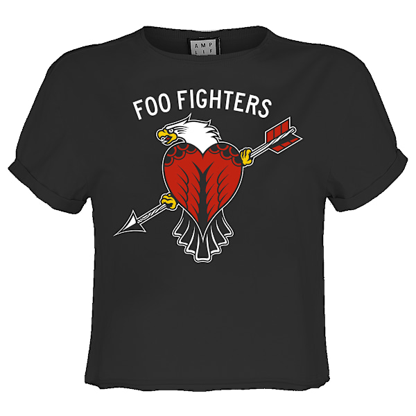 Amplified Dam/Dam Eagle Tattoo Foo Fighters Cropped Top XL C Charcoal XL