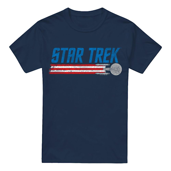 Star Trek Herr Enterprise Americana T-Shirt L Marinblå Navy L