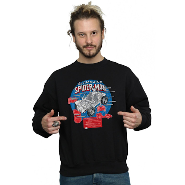 Marvel Herr Spider-Man Spider-Buggy Breakdown Sweatshirt L Svart Black L