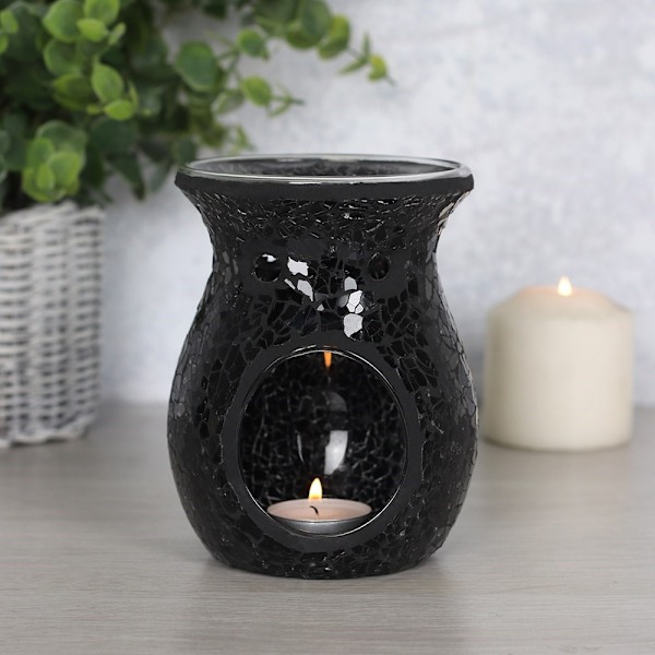 Something Different Crackle-Effect Oljelampa L Svart Black L