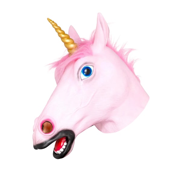 Smiffys Unisex Vuxen Enhörning Latex Mask One Size Rosa Pink One Size
