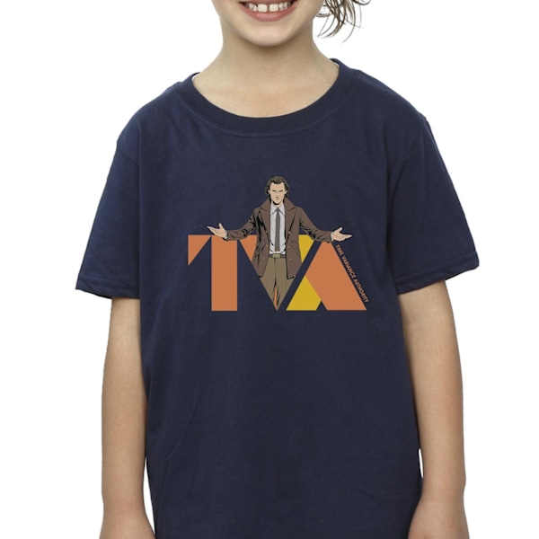 Marvel Girls Loki TVA Pose Bomull T-shirt 12-13 år Marinblå Navy Blue 12-13 Years
