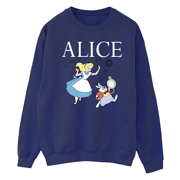 Disney Herr Alice In Wonderland Follow The Rabbit Sweatshirt M Navy Blue M