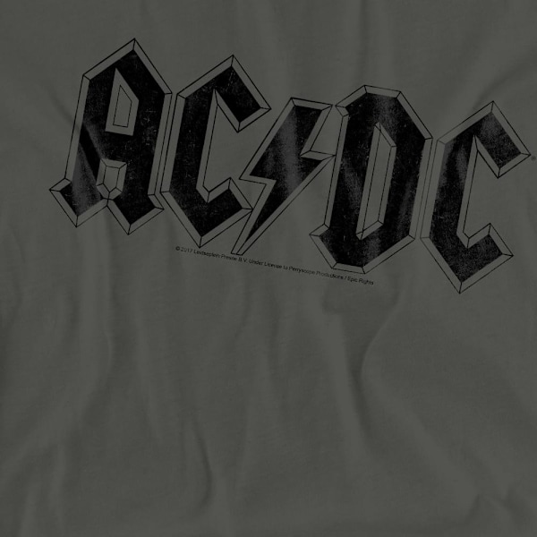 AC/DC Unisex Vuxen Sliten Logotyp T-Shirt L Kolgrå Charcoal L