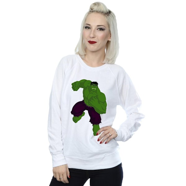 Marvel Dam/Kvinnor Hulk Pose Sweatshirt L Vit White L