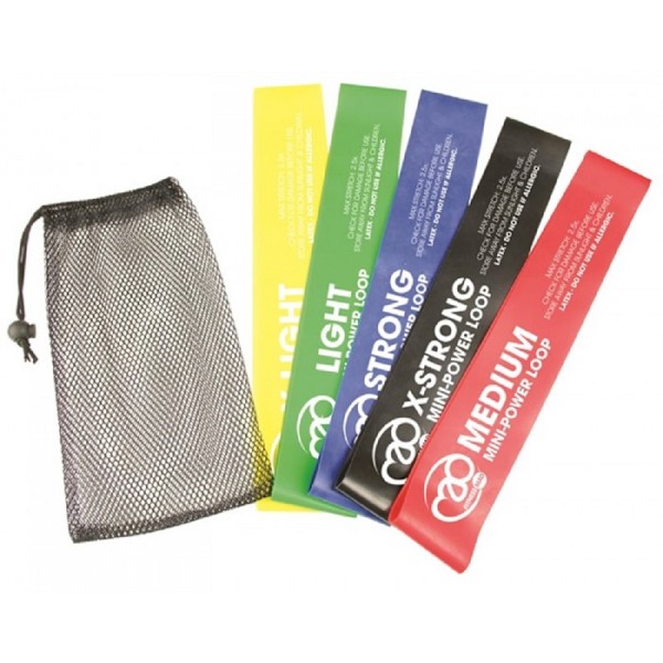 Fitness Mad Power Mini Resistance Band Set (5-pack) One Size Multicoloured One Size