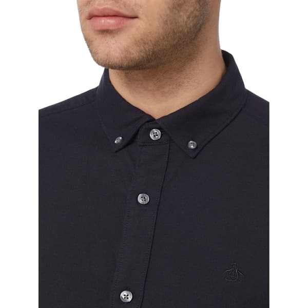 Original Penguin Herr Sticker Pete EcoVero Långärmad Skjorta L Dark Sapphire L