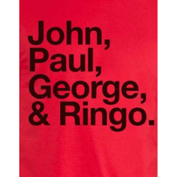 The Beatles Unisex Vuxen John Paul George & Ringo T-shirt L Röd Red L