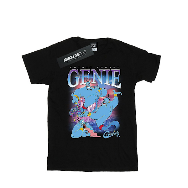 Aladdin Dam/Damer Genie Montage Bomull Boyfriend T-Shirt 3X Black 3XL