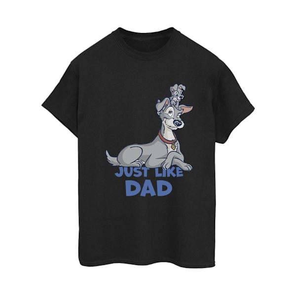 Disney Dam/Kvinnor Lady Och Lufsen Precis Som Pappa Bomull Pojkvän T-Shirt Black 3XL