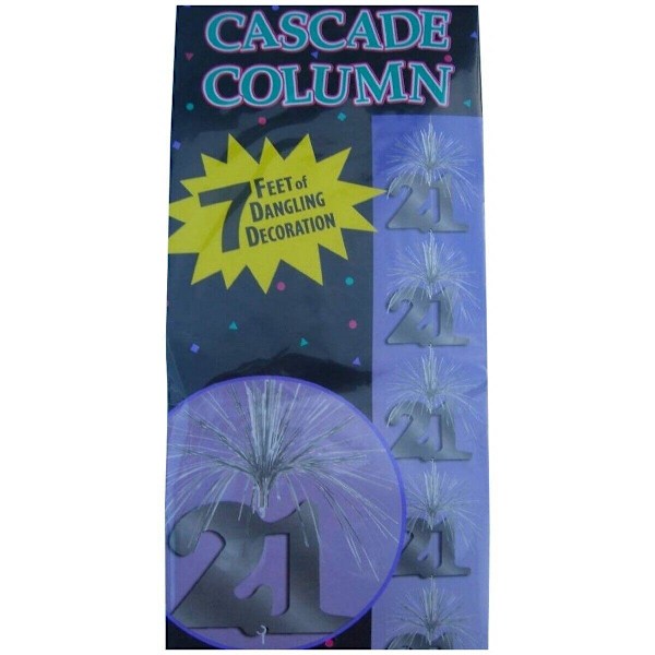 Amscan Time To Party Cascade 21st Birthday Dekoration En Storlek Silver One Size