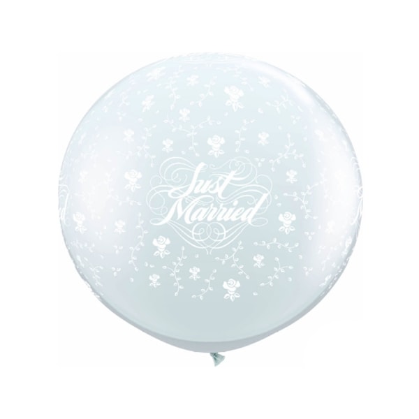 Qualatex Just Married Latex Flowers Balloon (2-pack) En Storlek Clear One Size