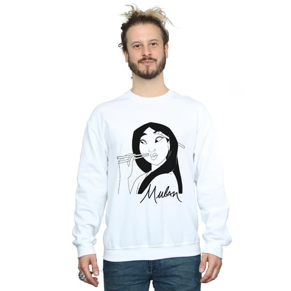 Disney herr Mulan ätpinnar sweatshirt M vit White M