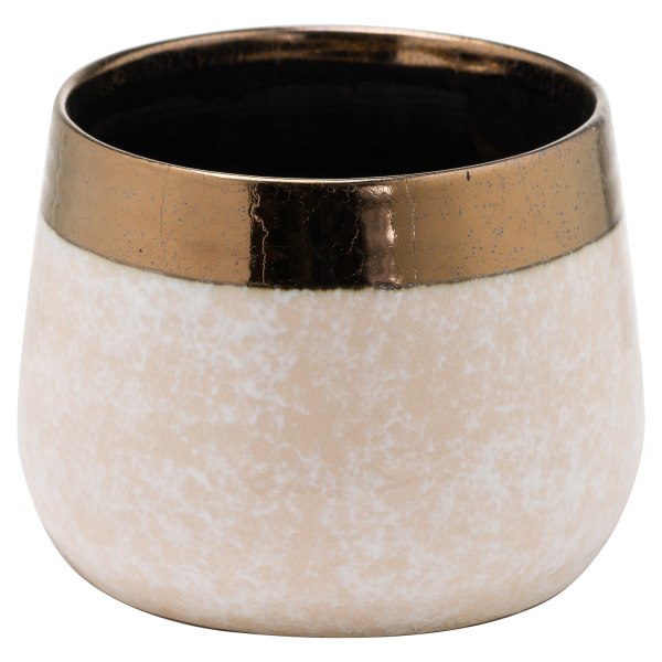 Hill Interiors Seville Collection Olpe Planter One Size Cream/B Cream/Bronze One Size