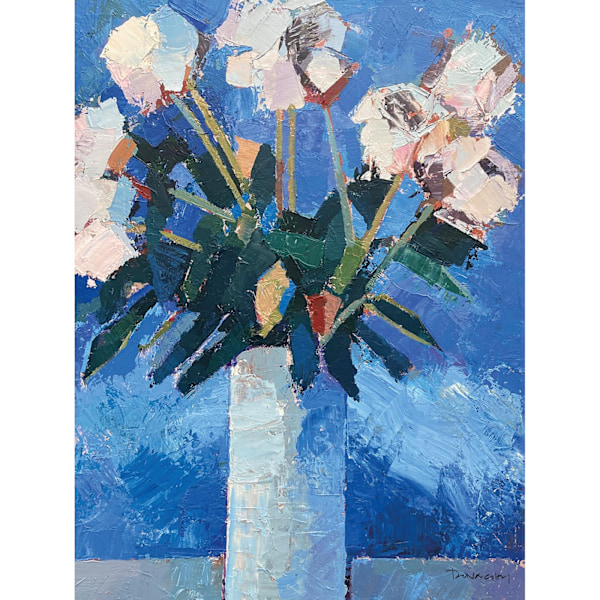 Paul Donaghy Summer Peonies Canvas Print 40cm x 30cm Blå/Vit Blue/White/Green 40cm x 30cm