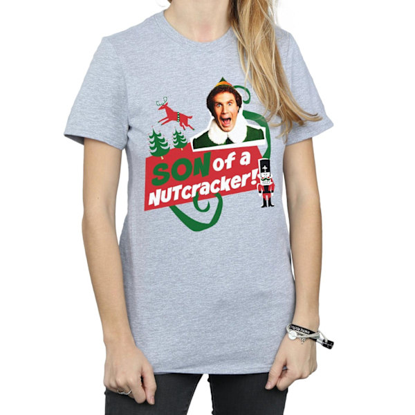 Elf Dam/Damer Son Of A Nutcracker Bomull Boyfriend T-Shirt Sports Grey M