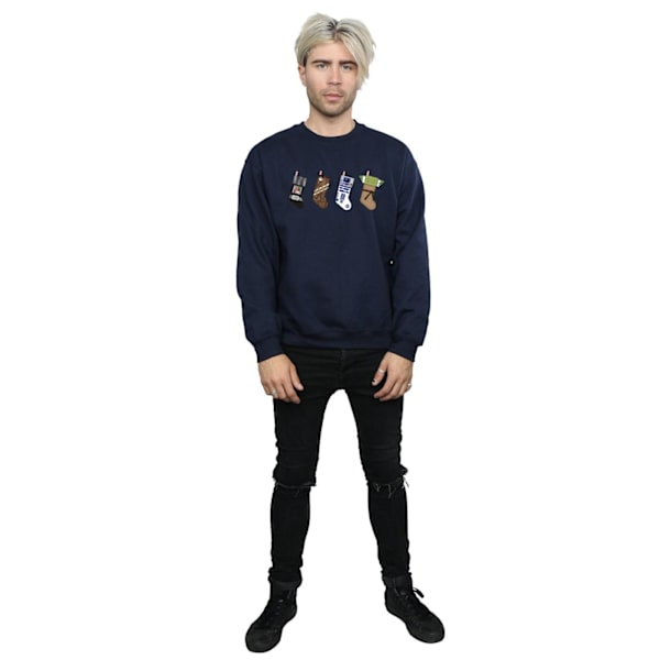 Star Wars Julstrumpor Sweatshirt för Män 3XL Marinblå Navy Blue 3XL