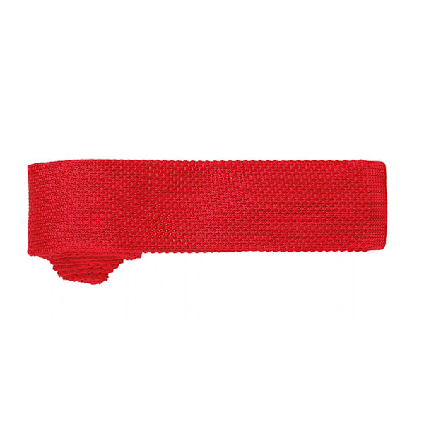 Premier Mens Slim Textured Knit Effect Tie One Size Röd Red One Size