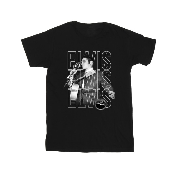 Elvis Mens Triple Logo Portrait T-Shirt L Svart Black L