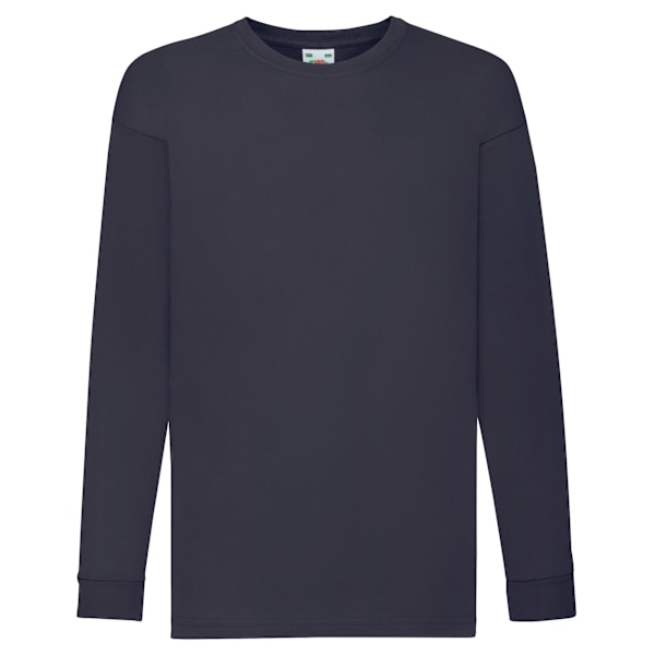 Fruit of the Loom Barn/Kids Valueweight Enkelt Långärmad Deep Navy 14-15 Years