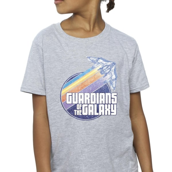 Guardians Of The Galaxy Girls Badge Rocket Bomull T-shirt 7-8 år Sports Grey 7-8 Years