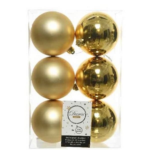 Kaemingk Okrossbar Enkel Julkula (6-pack) One Size Ljusguld Light Gold One Size