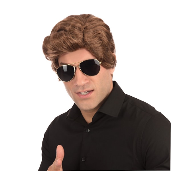 Bristol Novelty Herr Använd Bilförsäljare Peruk En Storlek Brun Brown One Size