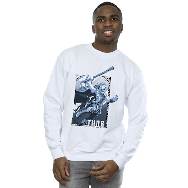 Marvel Herr Thor Love And Thunder Attack Sweatshirt XL Vit White XL