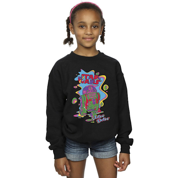 Star Wars Girls R2D2 Pop Art Sweatshirt 7-8 år Svart Black 7-8 Years