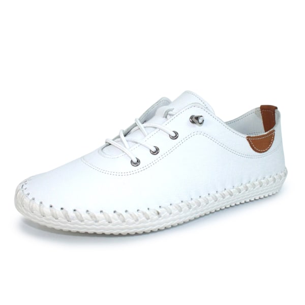 Lunar Dam/Dam St Ives Läder Plimsolls 6 UK Vit White 6 UK