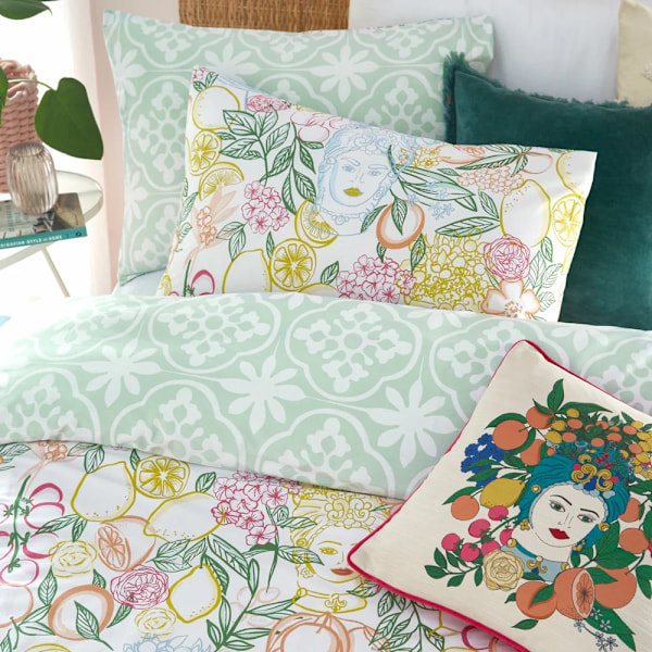 Furn Taormina Blommigt Påslakanset Enkelsäng Flerfärgad Multicoloured Single