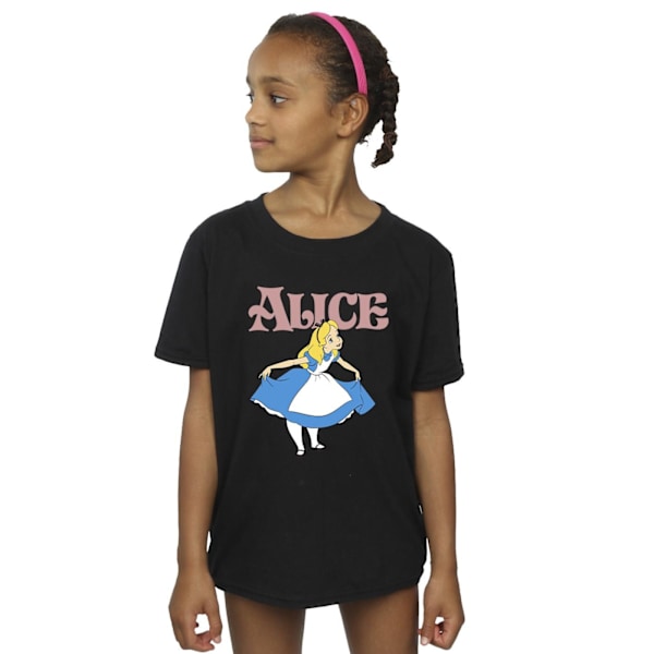 Disney Girls Alice In Wonderland Take A Bow Bomull T-shirt 7-8 Black 7-8 Years