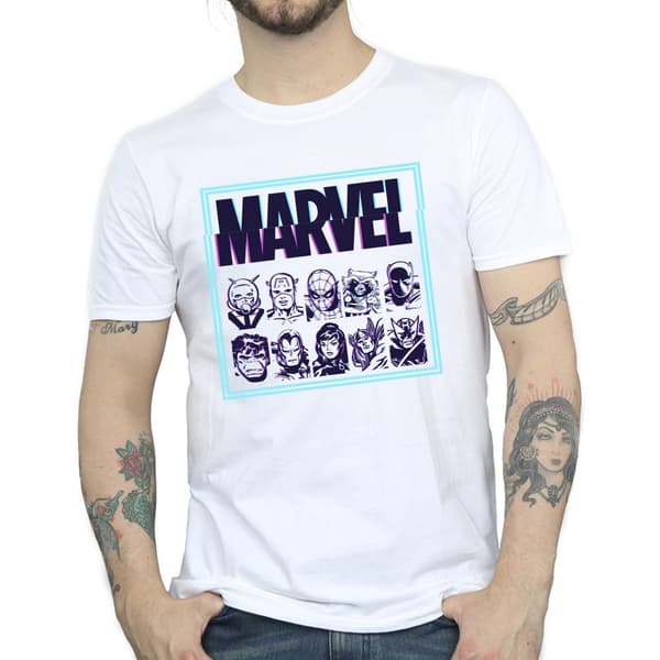 Marvel Herr Comics Glitch T-Shirt S Vit White S