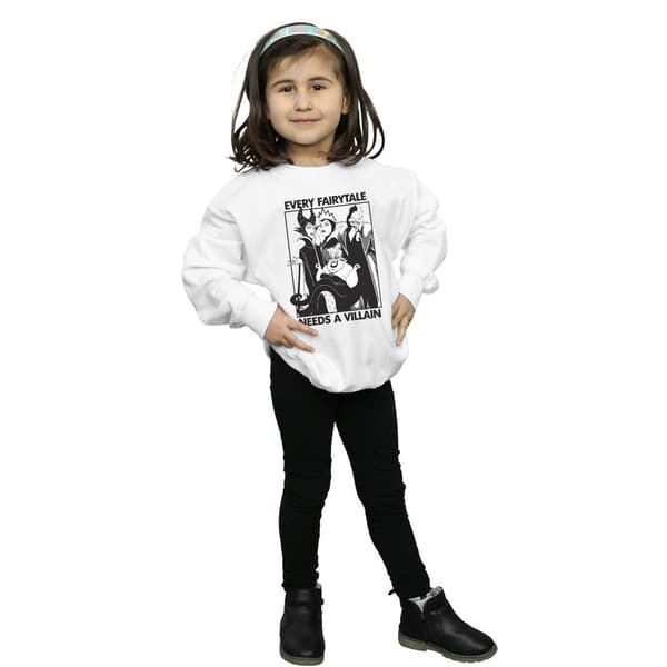 Disney Flickor Skurkar Bomullströja 5-6 År Vit White 5-6 Years